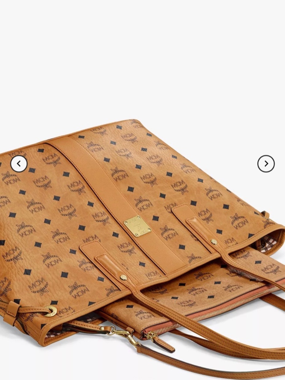 MCM Liz Reversible MD Tote. Cognac/Gold. - Picture 9 of 17